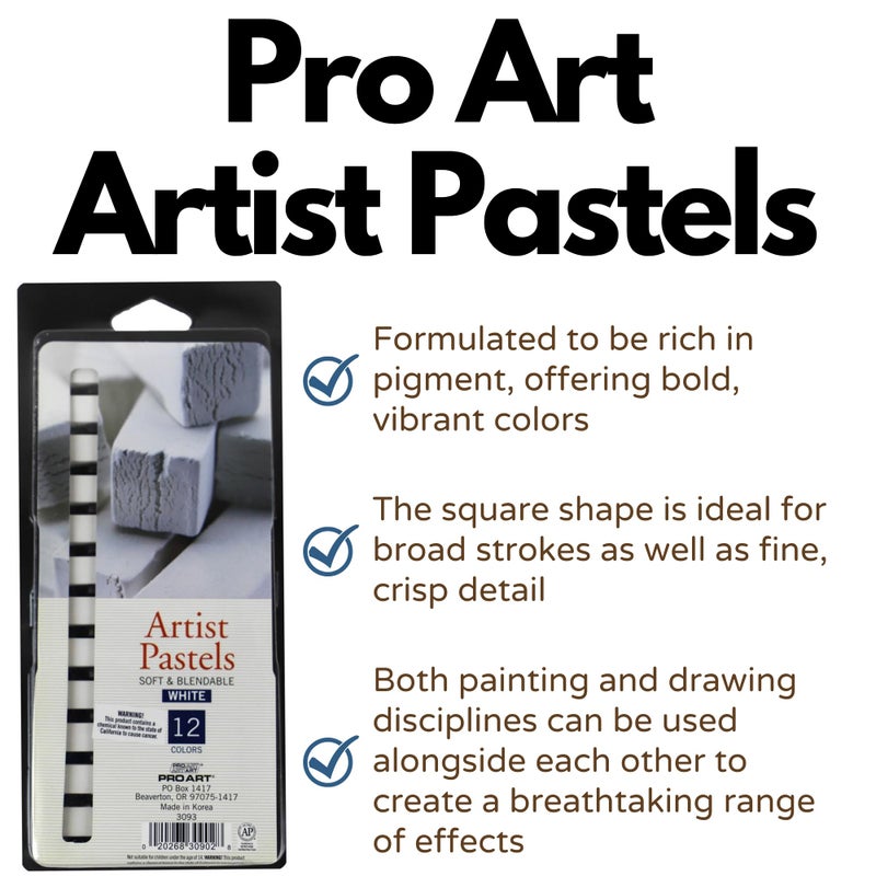 Pro Art Artist Pastel Square White 12pc (3093) - Image 2